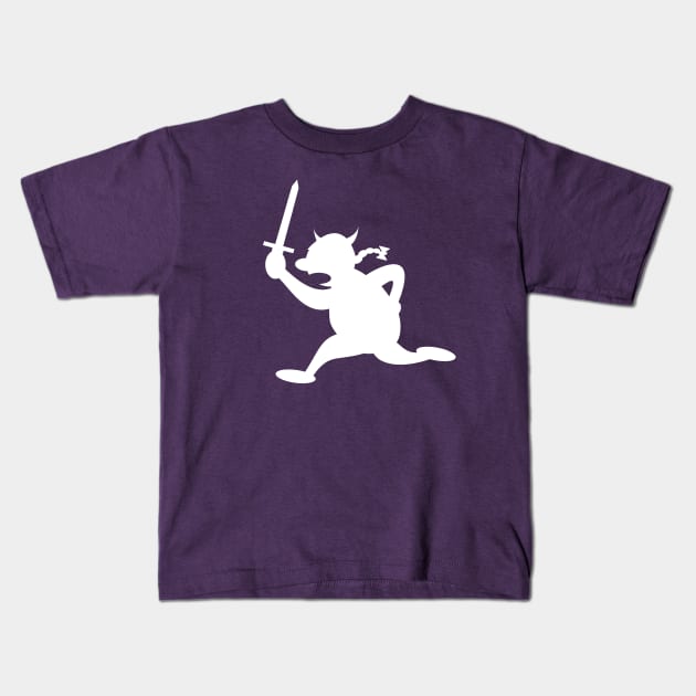 Running Viking (white) Kids T-Shirt by schlag.art